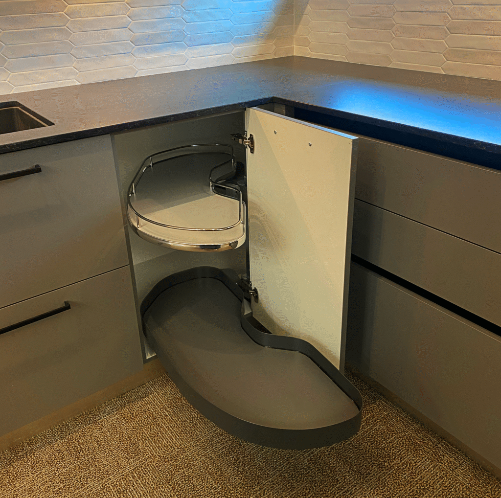 Corner Cabinet with Metal Lazy Susan