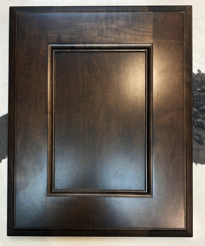 Heritage raised-panel cabinet door with Roman ogee profile, custom stain
