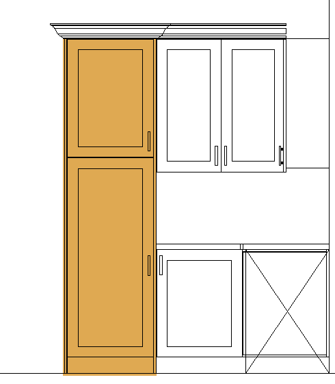 Pantry Kitchen Cabinet highlighted on Kitchen Elevation Diagram